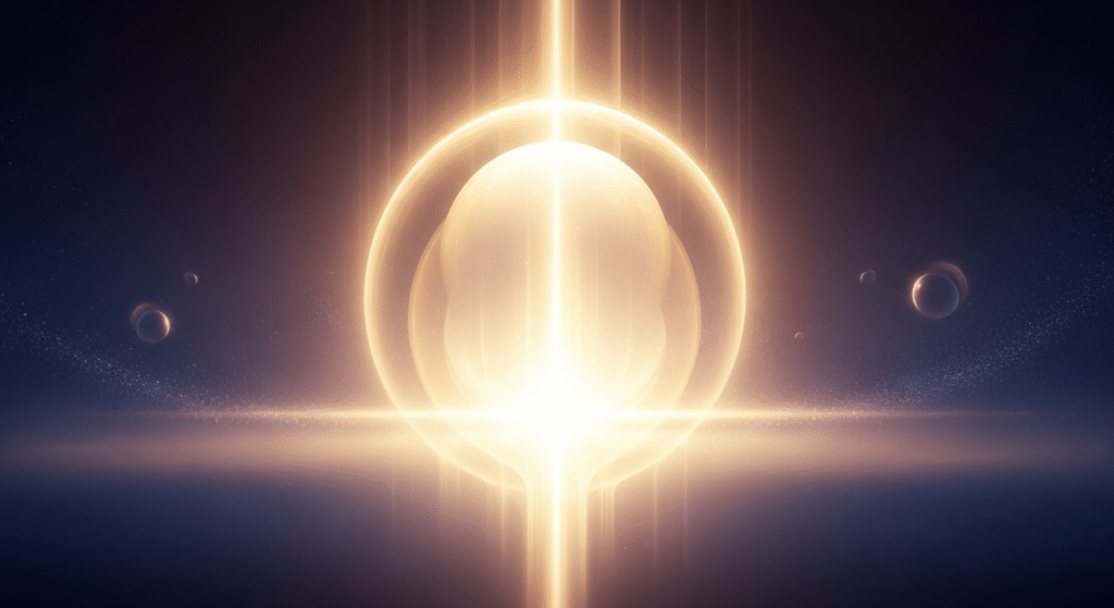 A conceptual digital painting showing a brilliant, unchanging light source at its center, symbolizing God's eternal steadfastness, surrounded by subtle, transient elements representing time and change.