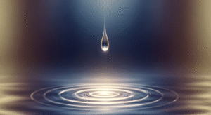A conceptual, painterly image depicting a single luminous tear creating ripples of warm light on a serene, reflective pool, symbolizing Jesus' profound empathy and the powerful meaning of His sorrow.