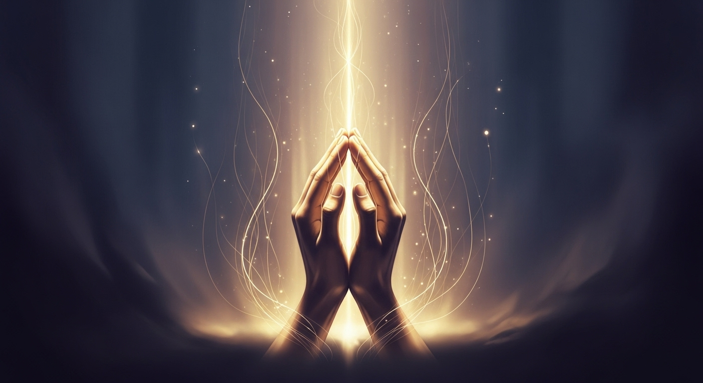 A conceptual image of hands clasped in prayer, bathed in a warm, ethereal light, symbolizing hope and divine intervention for challenging situations.