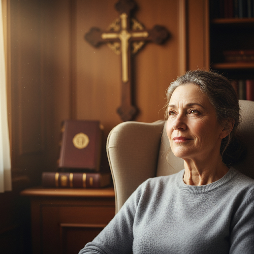 A person in quiet contemplation, reflecting on spiritual meaning.