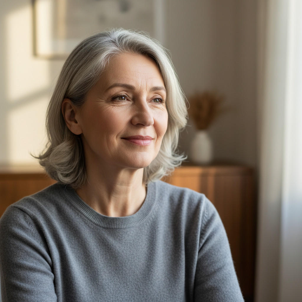 A serene portrait of an individual conveying inner peace and spiritual understanding, reflecting the Kingdom of God within.