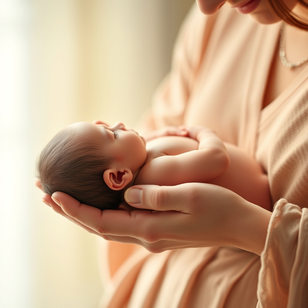A mother holding her newborn's hand, illustrating the concept of God's intimate knowledge of each person from birth.