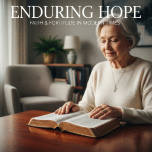 A serene image of hands resting on an open Bible, symbolizing peace and hope found through faith.