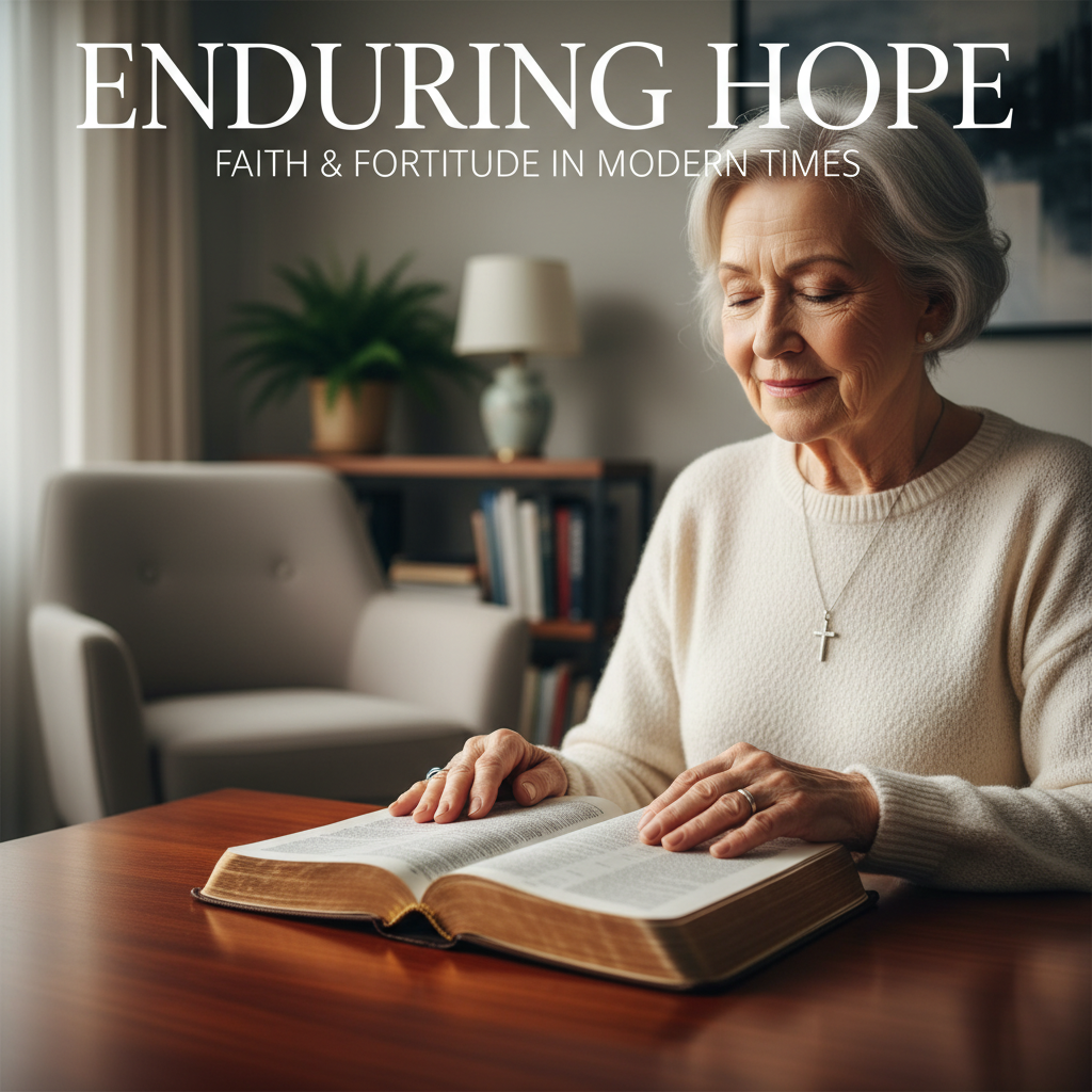 A serene image of hands resting on an open Bible, symbolizing peace and hope found through faith.
