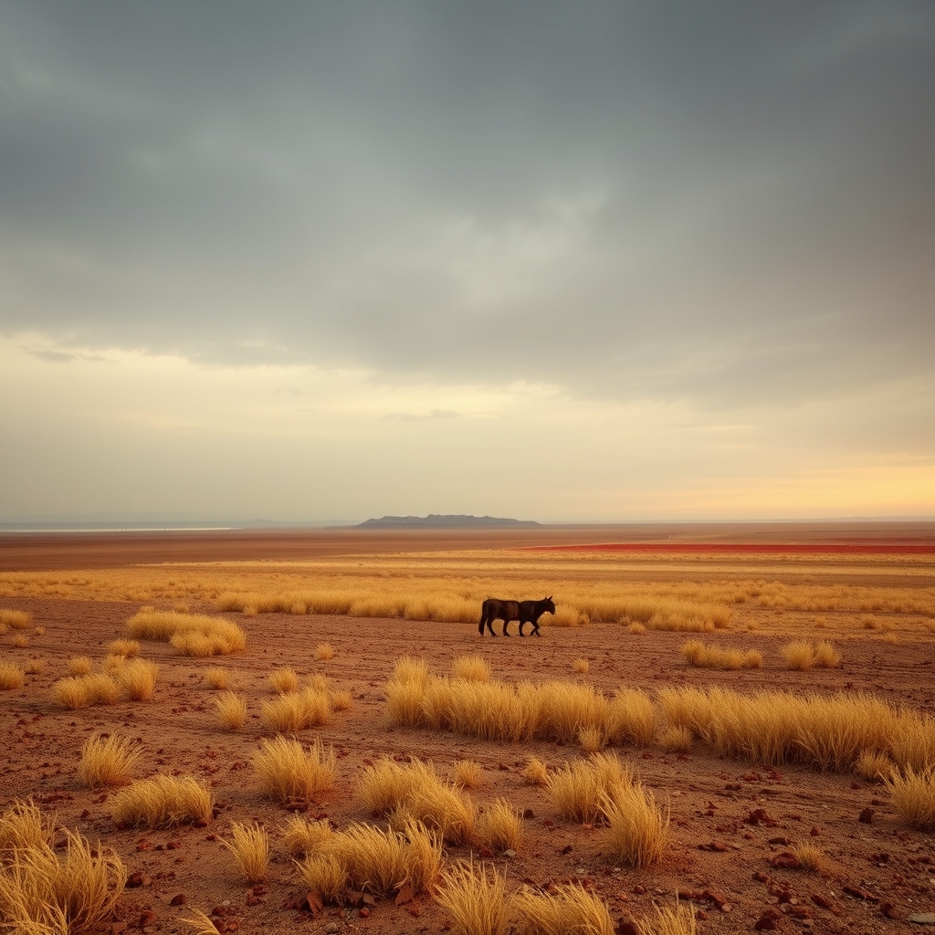 Desolate field at dawn, biblical landscape of Akeldama