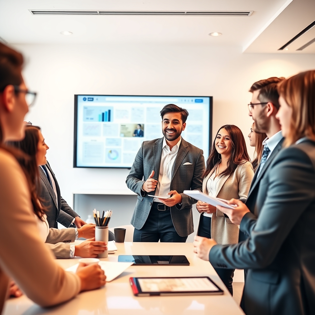 High-quality office meeting with a professional business environment.