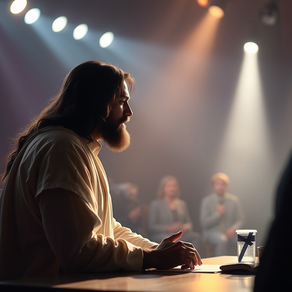 Scene from the Jesus production at Sight & Sound showing a dramatic moment from the Jesus Sight and Sound full movie