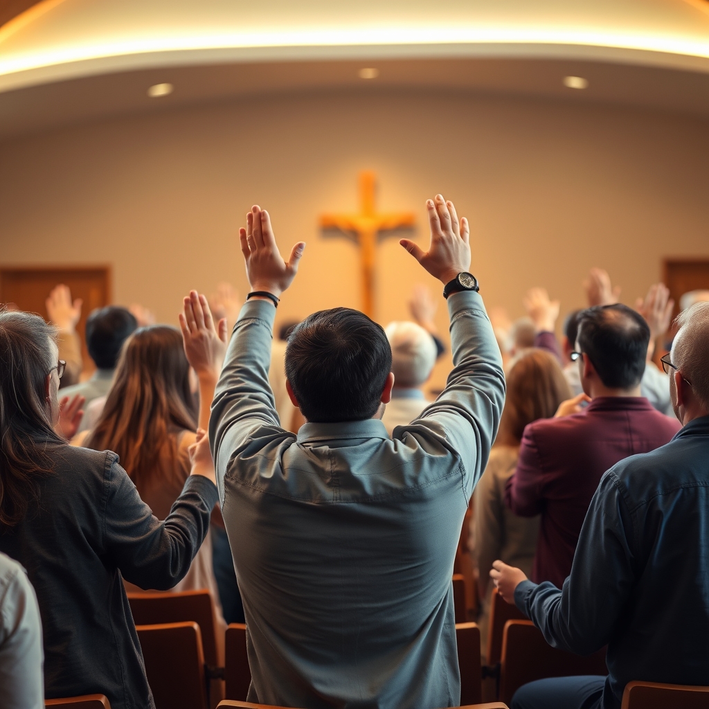 Diverse group of Christians from different traditions studying Bible together and praying in unity
