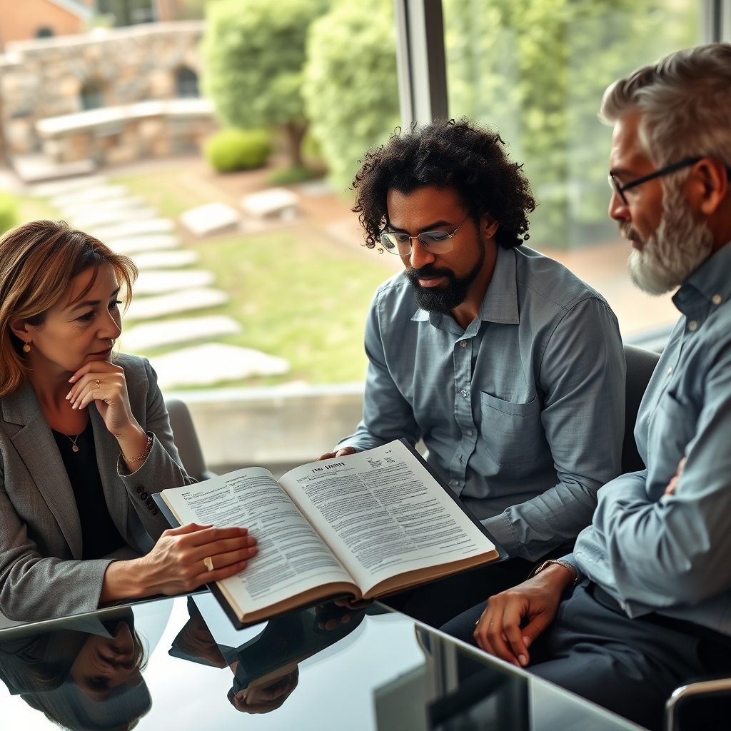Bible study group reviewing Scripture and passage notes