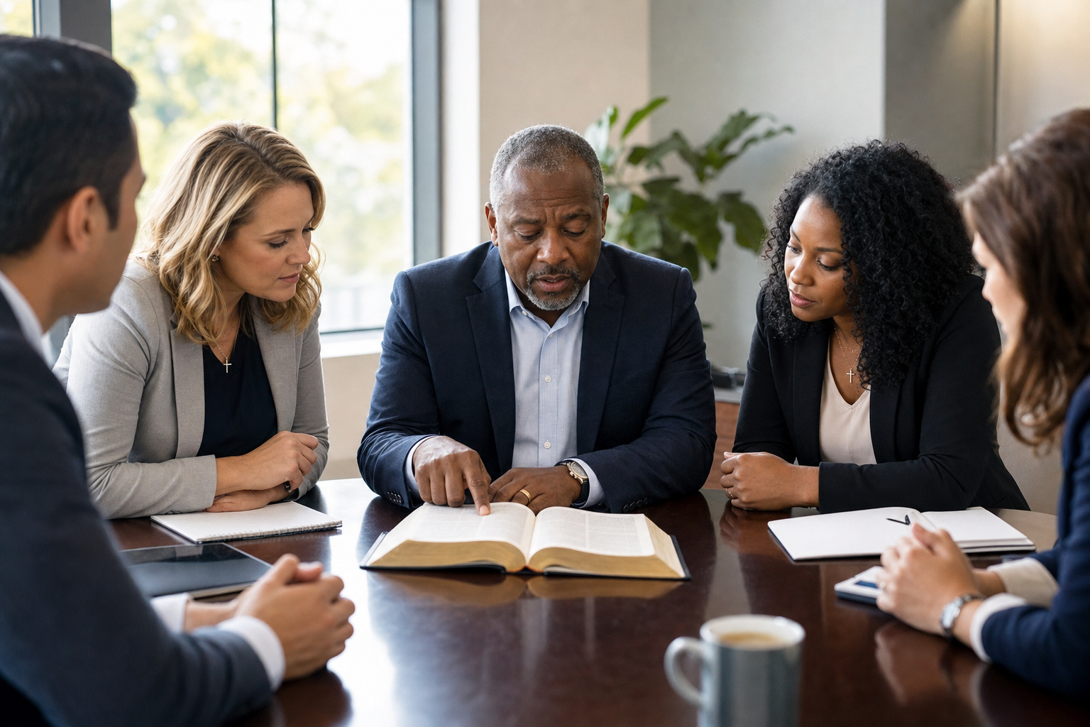 Christians studying John 4:46–54 around an open Bible
